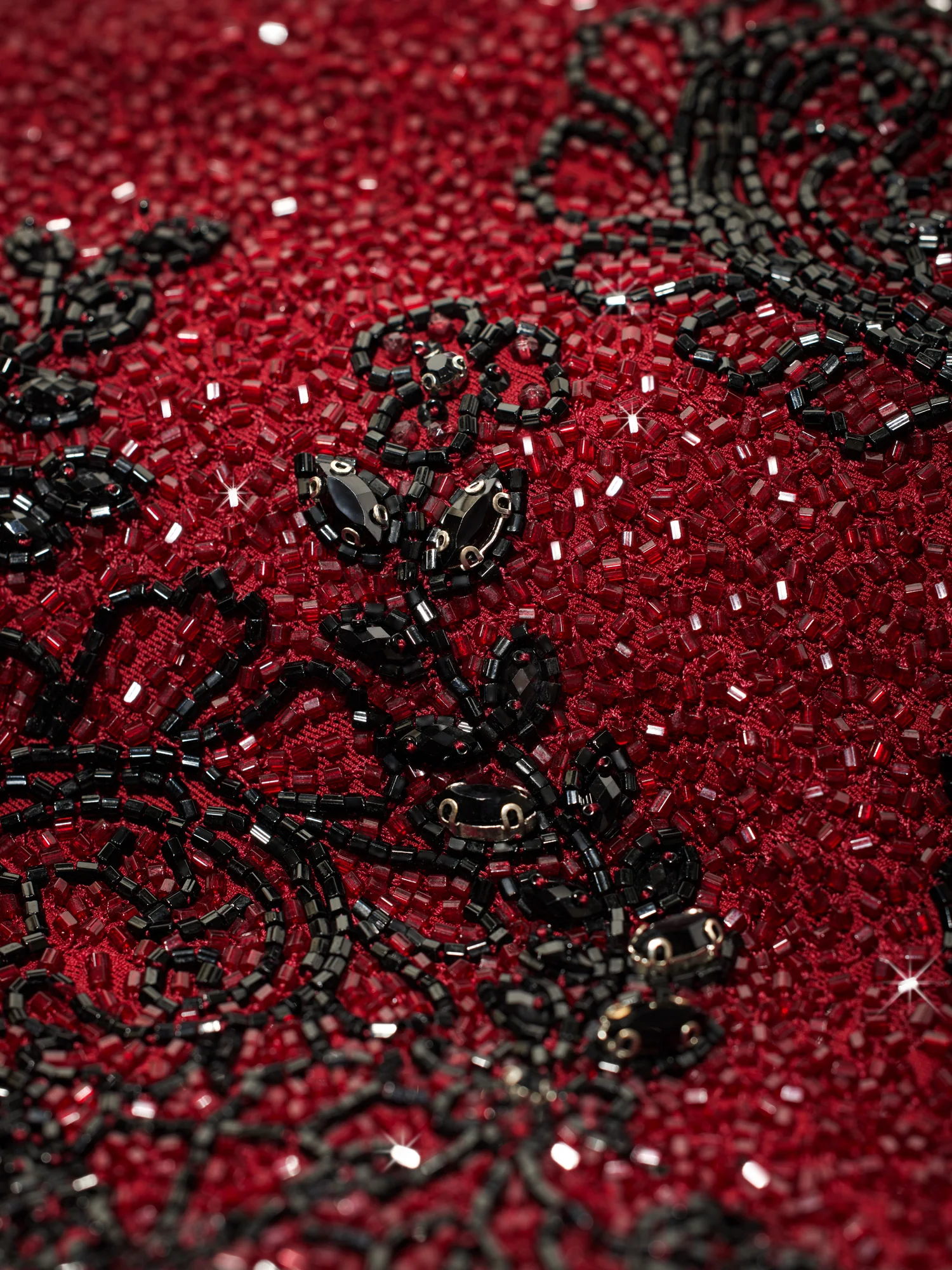 Damask Mini Dress Garnet Red - Image 5