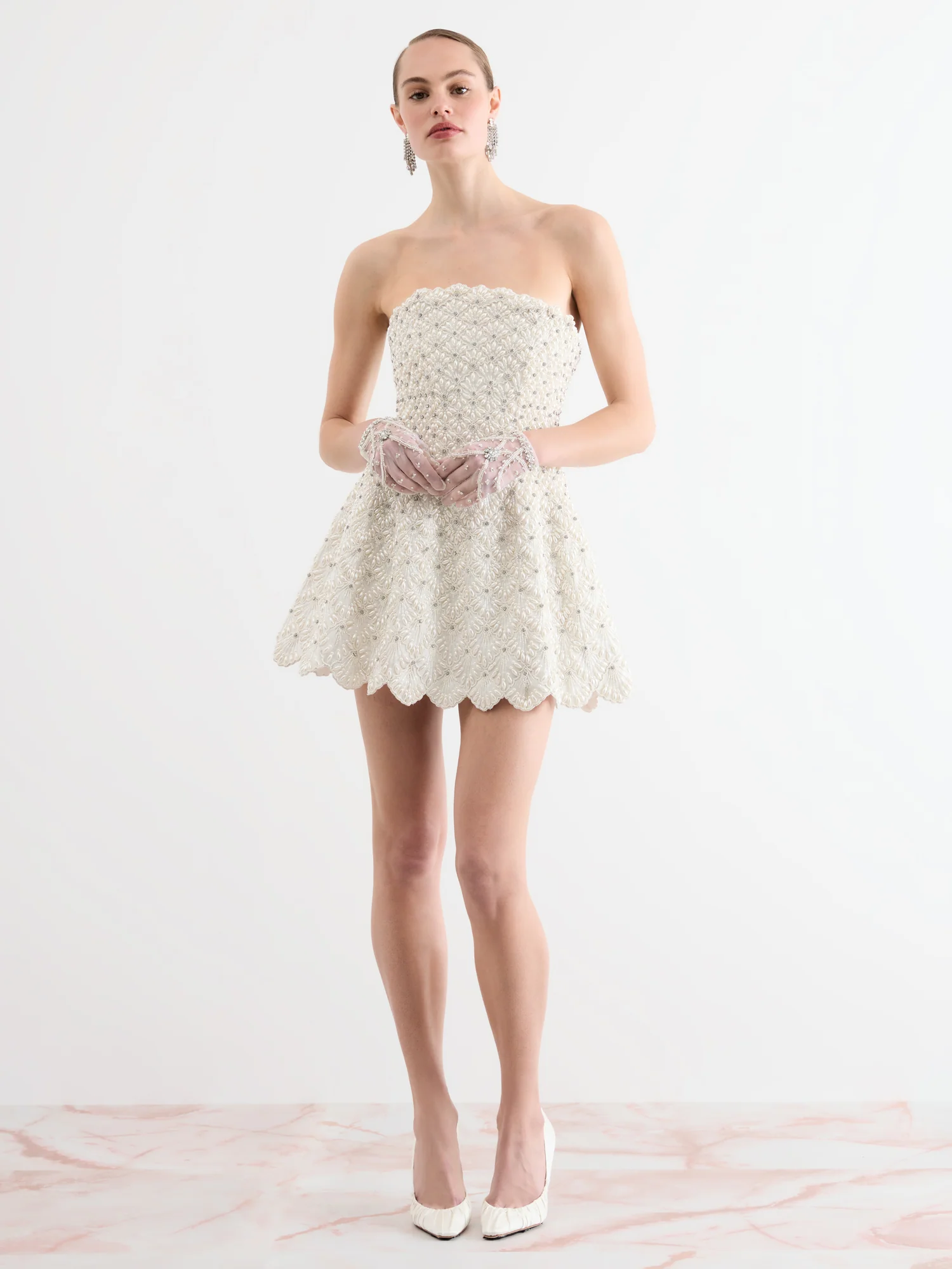 Scallop Mini Dress - Image 3